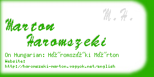 marton haromszeki business card